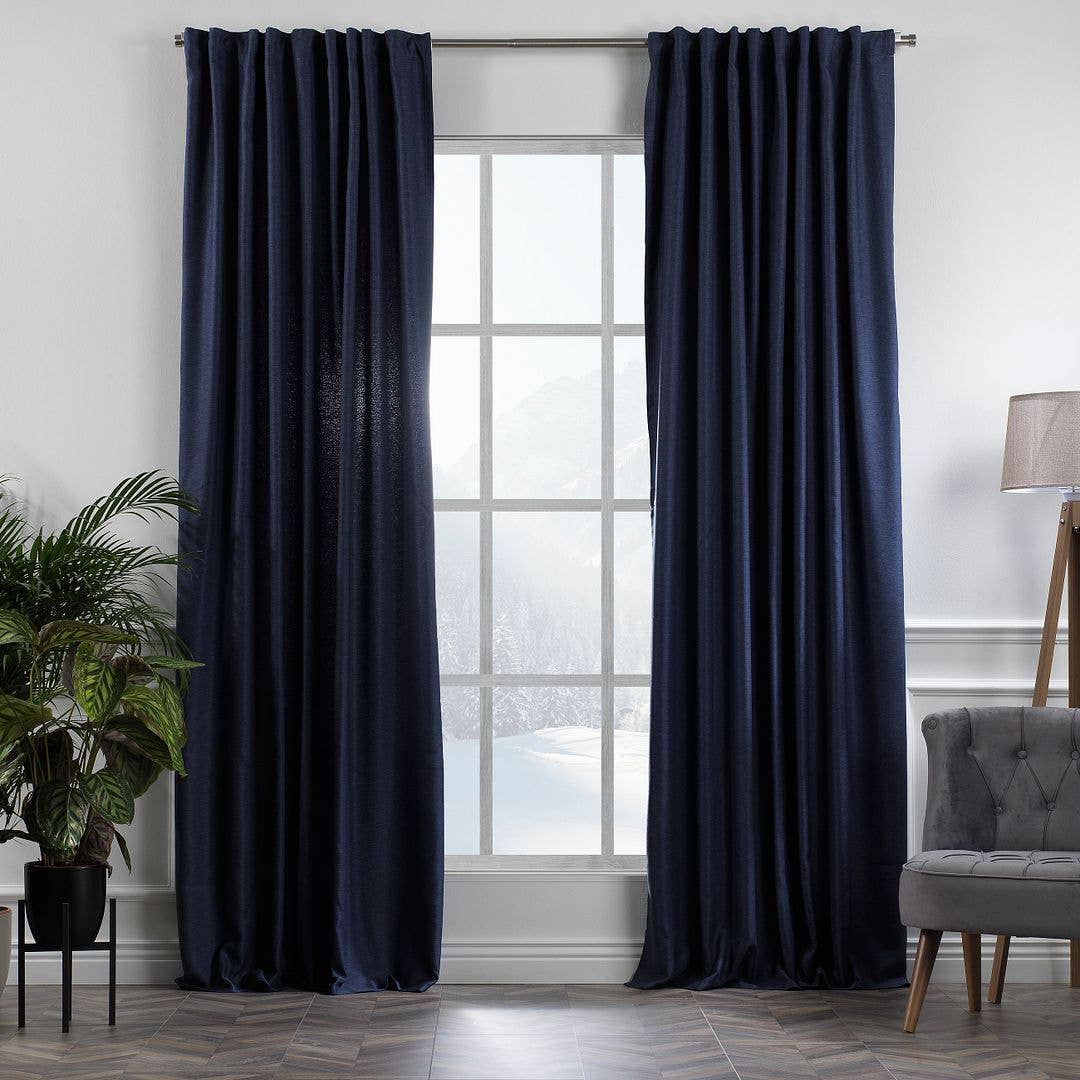 Bes Home Design - Wholesale Curtain - Extra Long Faux Linen Decorative  Custom Size Curtain34