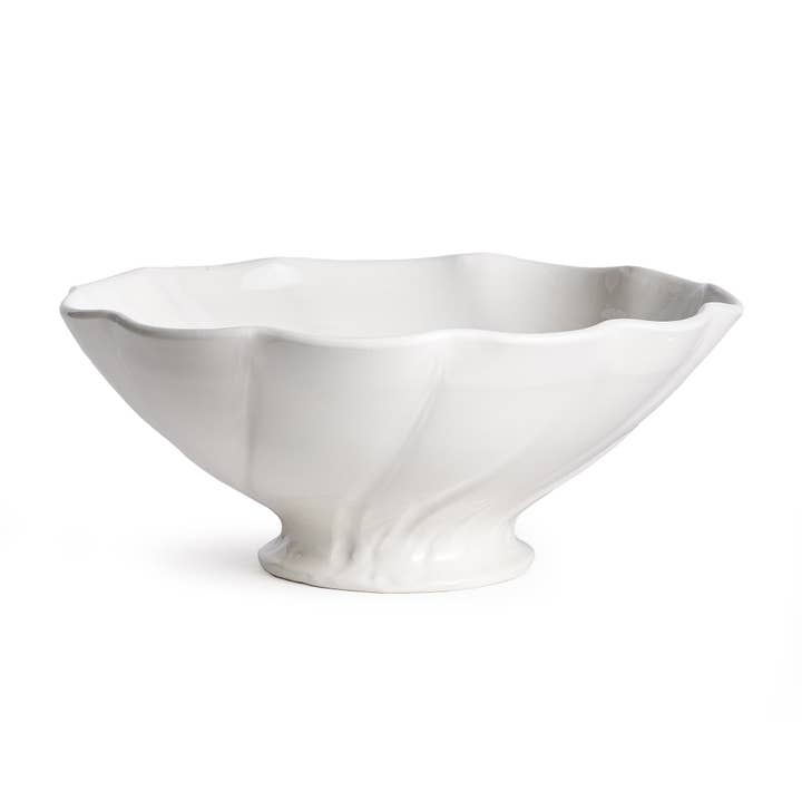 White Ravello Decorative Footed Bowl Short for wholesale on Faire