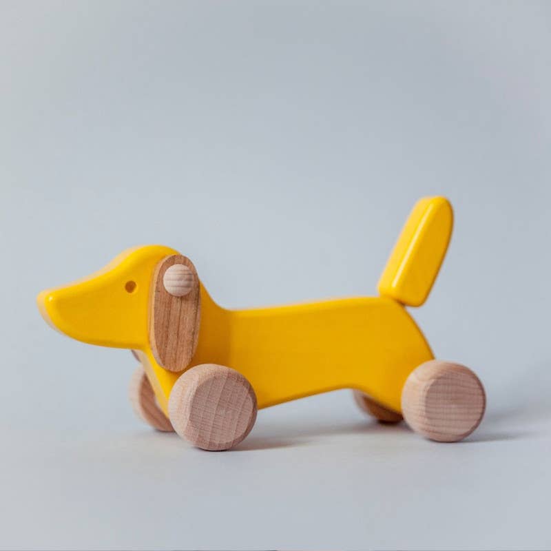 BAJO WOODEN TOYS - Wholesale Wood Toy - Kids - Small Dachshund on Wheels - Wooden Toy Dog7