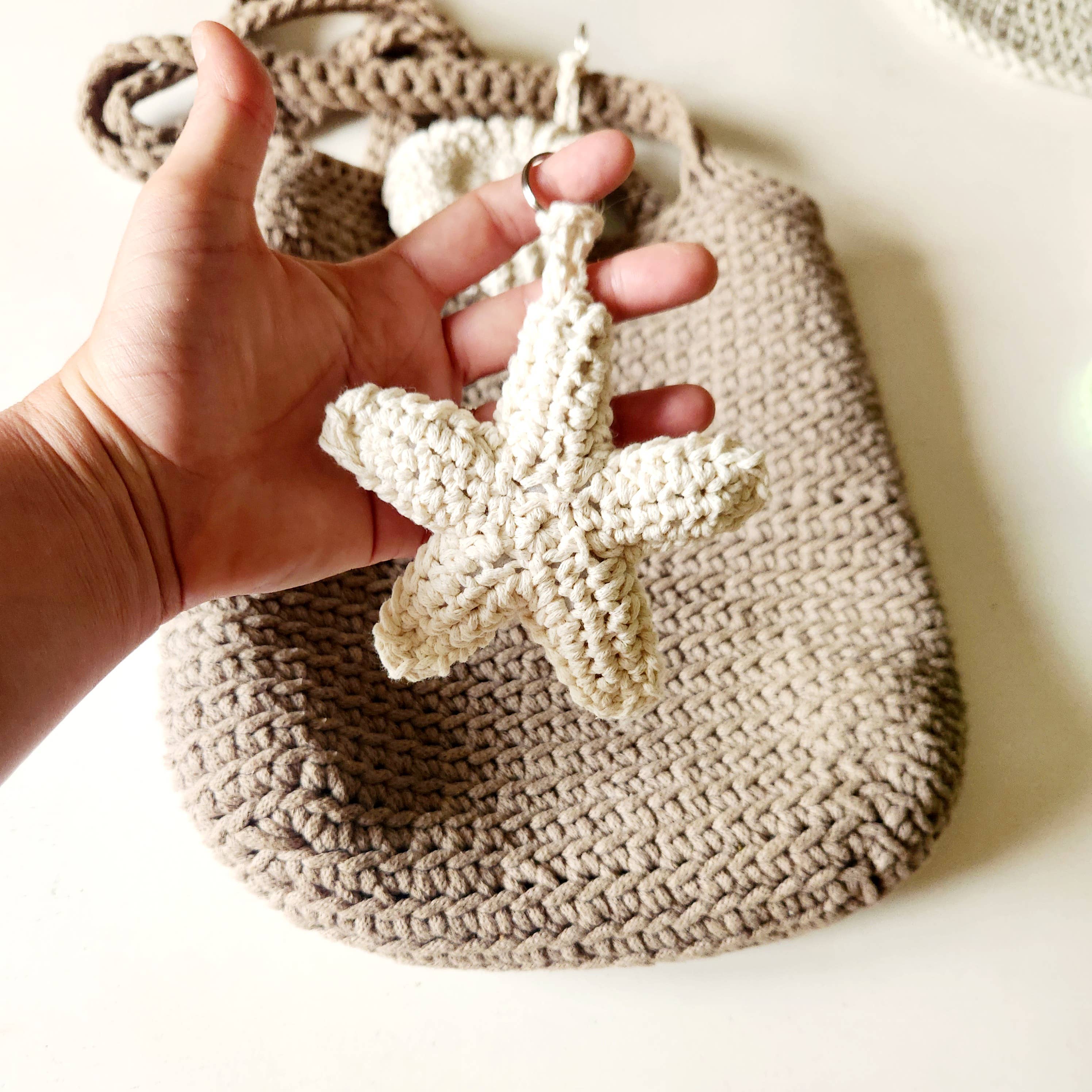 Naturalmarjory - Vendita all'ingrosso Portachiavi - Donna - Portachiavi conchiglia all'uncinetto - Accessorio boho fatto a mano4