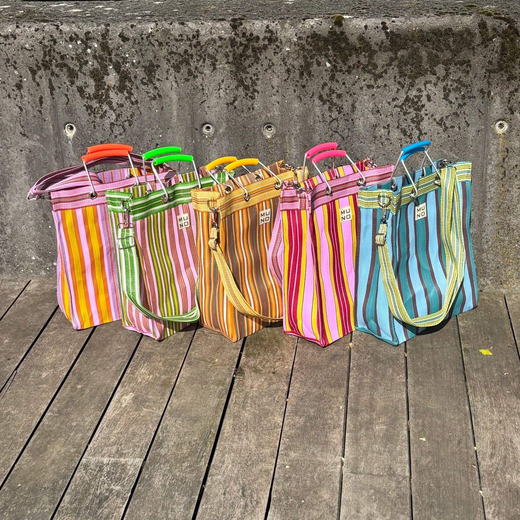 Muno - Wholesale Tote Bag - Women's - Recycled Nylon Tote Bag Sunset Stripe4