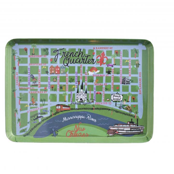 Plateau de collations - Carte du Quartier Français pour la vente par THE PARISH LINE