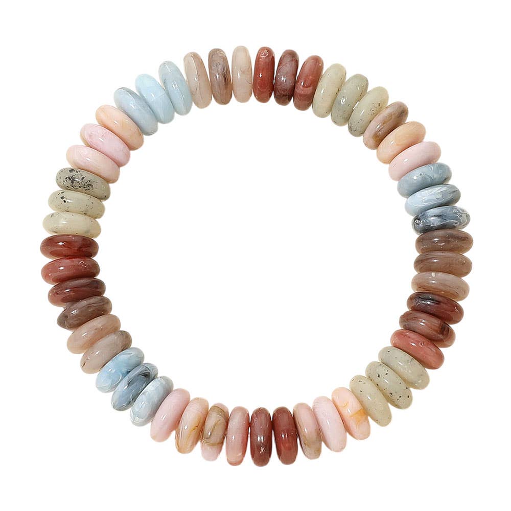 Sensibling Corp. - Wholesale Armband met kralen - Gemarmerde Platte Schijf Kralen Stretch Armband3