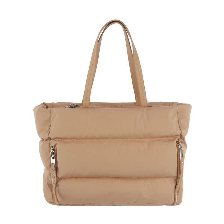 Puffig dragkedja fram med axelrem för wholesale av Handbag Factory Corp