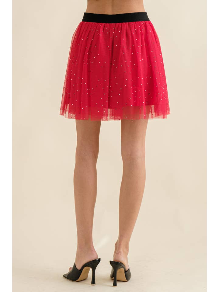 Blue B - Wholesale Skirt - Women's - 32530S - Elastic Waist Tulle Mesh Mini Skirt2