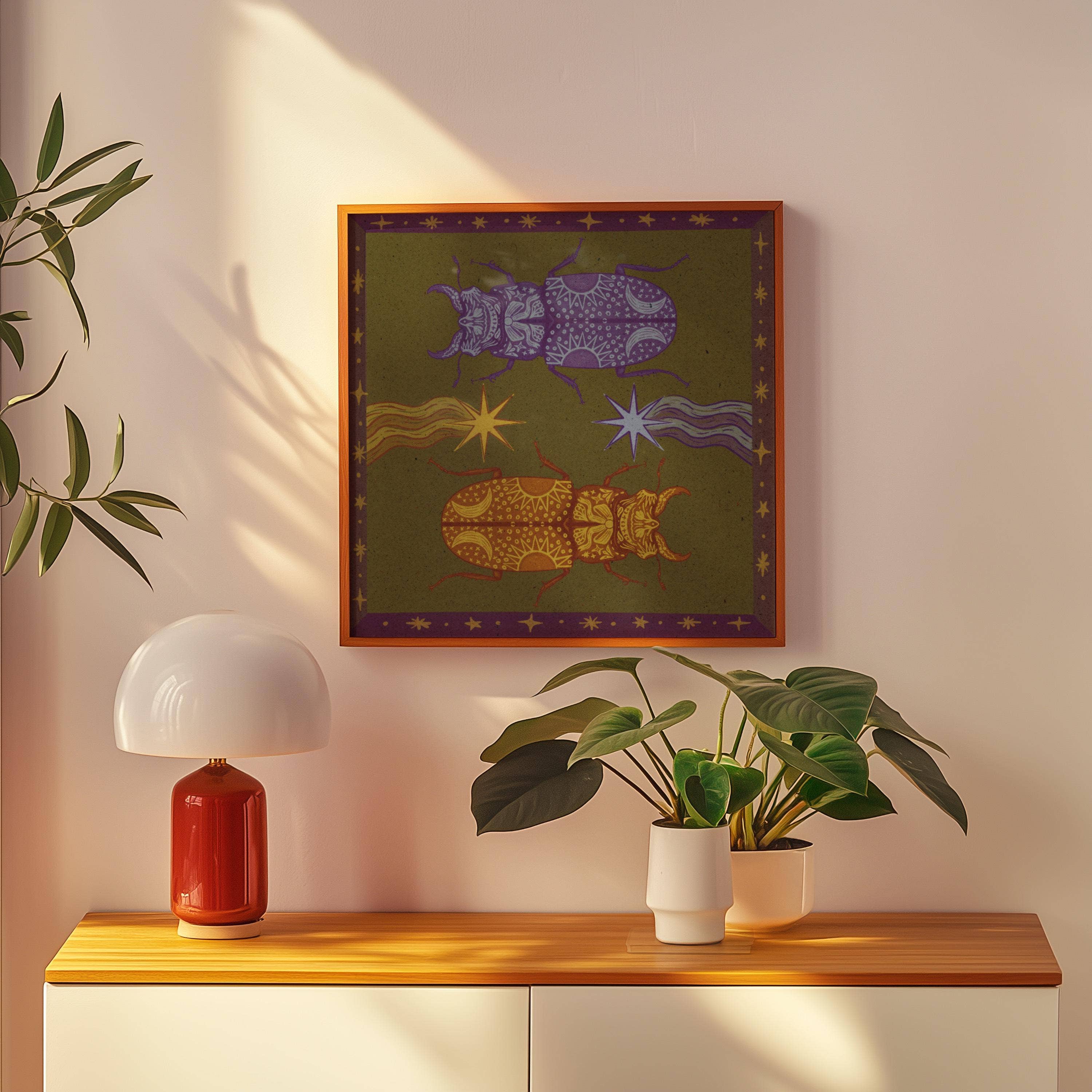 Black Moss Studio - Wholesale Art print - Celestial Stag Beetle Wall Art - Goblincore Decor3
