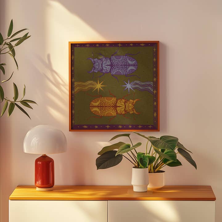 Black Moss Studio - Wholesale Art print - Celestial Stag Beetle Wall Art - Goblincore Decor3