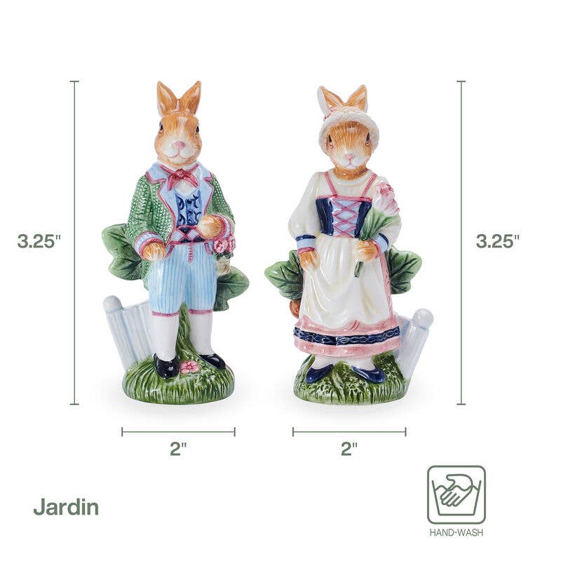 MULTI Fitz & Floyd Jardin Rabbit Salt Pepper Shaker Photo Box for wholesale on Faire2