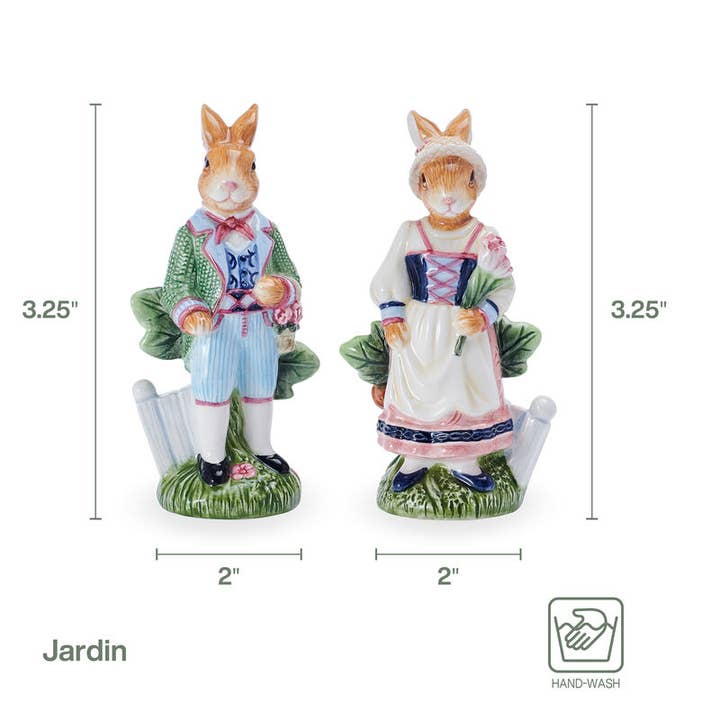 MULTI Fitz & Floyd Jardin Rabbit Salt Pepper Shaker Photo Box for wholesale on Faire2