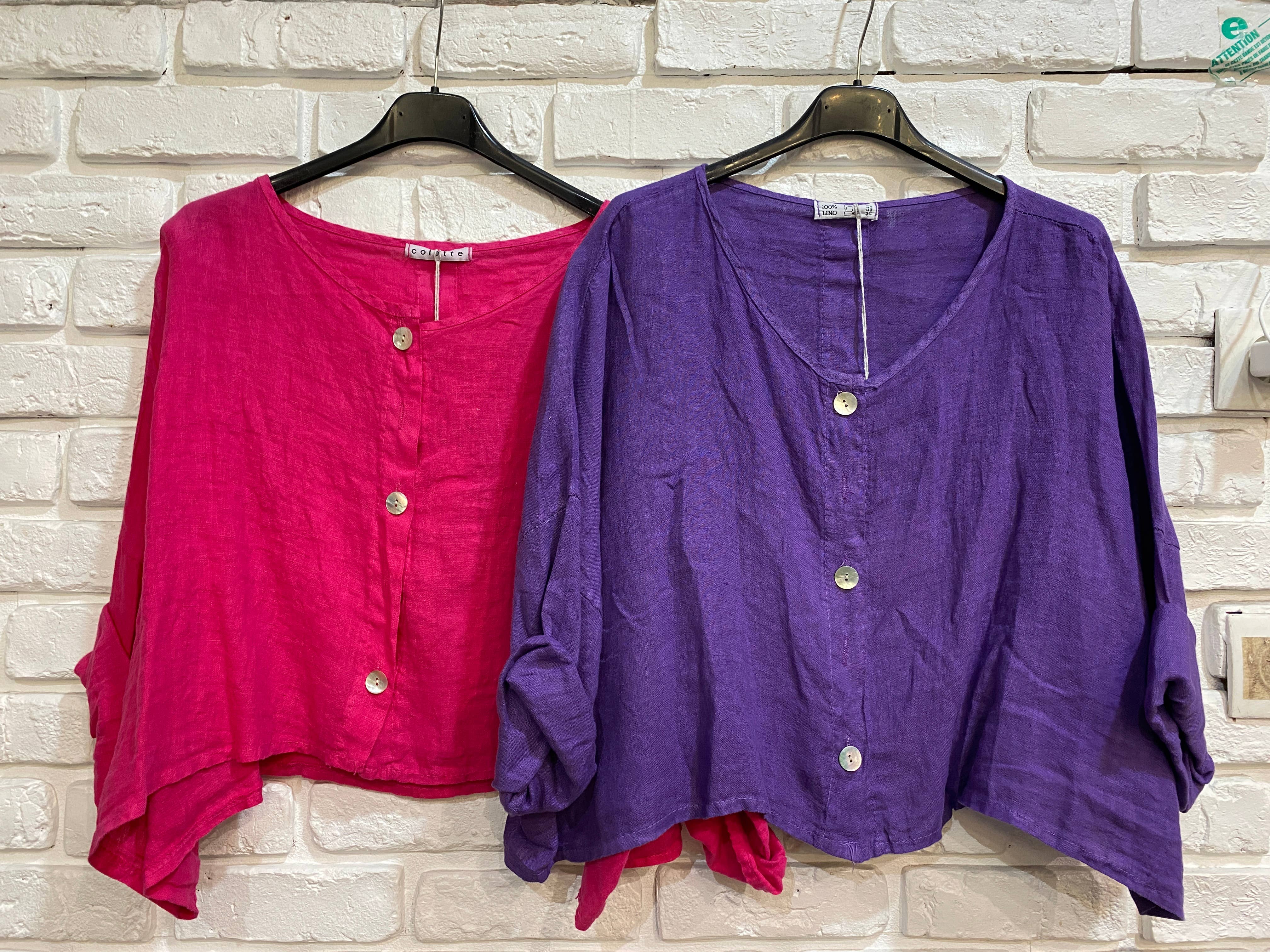 la maison des fibres naturelles - Wholesale Jacket - Women's - 3/4 sleeve linen jacket 906 100% linen2