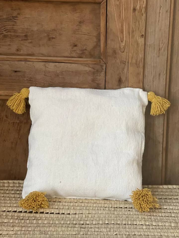Cuscino con pompon marocchino, fodera per cuscino, cuscino fatto a mano per la vendita all'ingrosso da parte di Mikwi