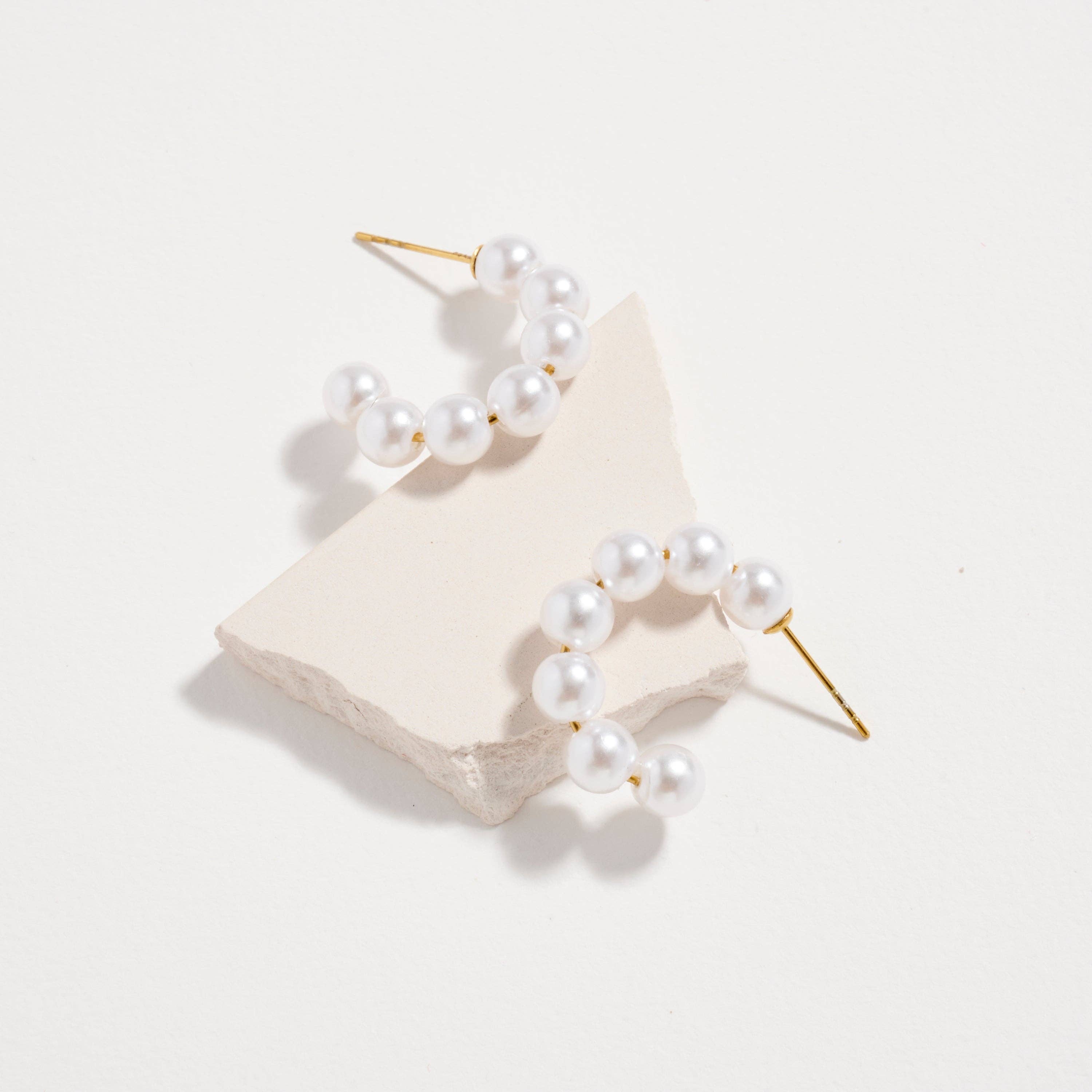 Frem - Wholesale Hoop Earrings - Stainless Steel Pearl Hoop Earrings – Hypoallergenic & Tarnish Free6