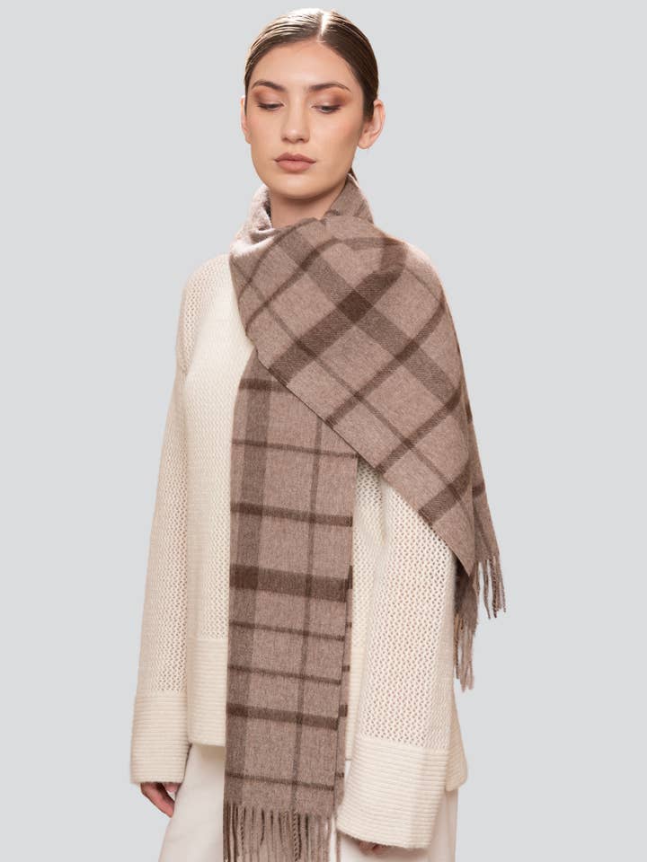 Alpaca Plaid Scarf for wholesale by Lavender Hill