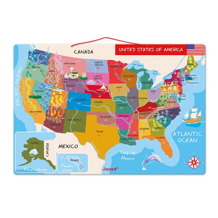 Janod - Wholesale Map - MAGNETIC USA MAP3
