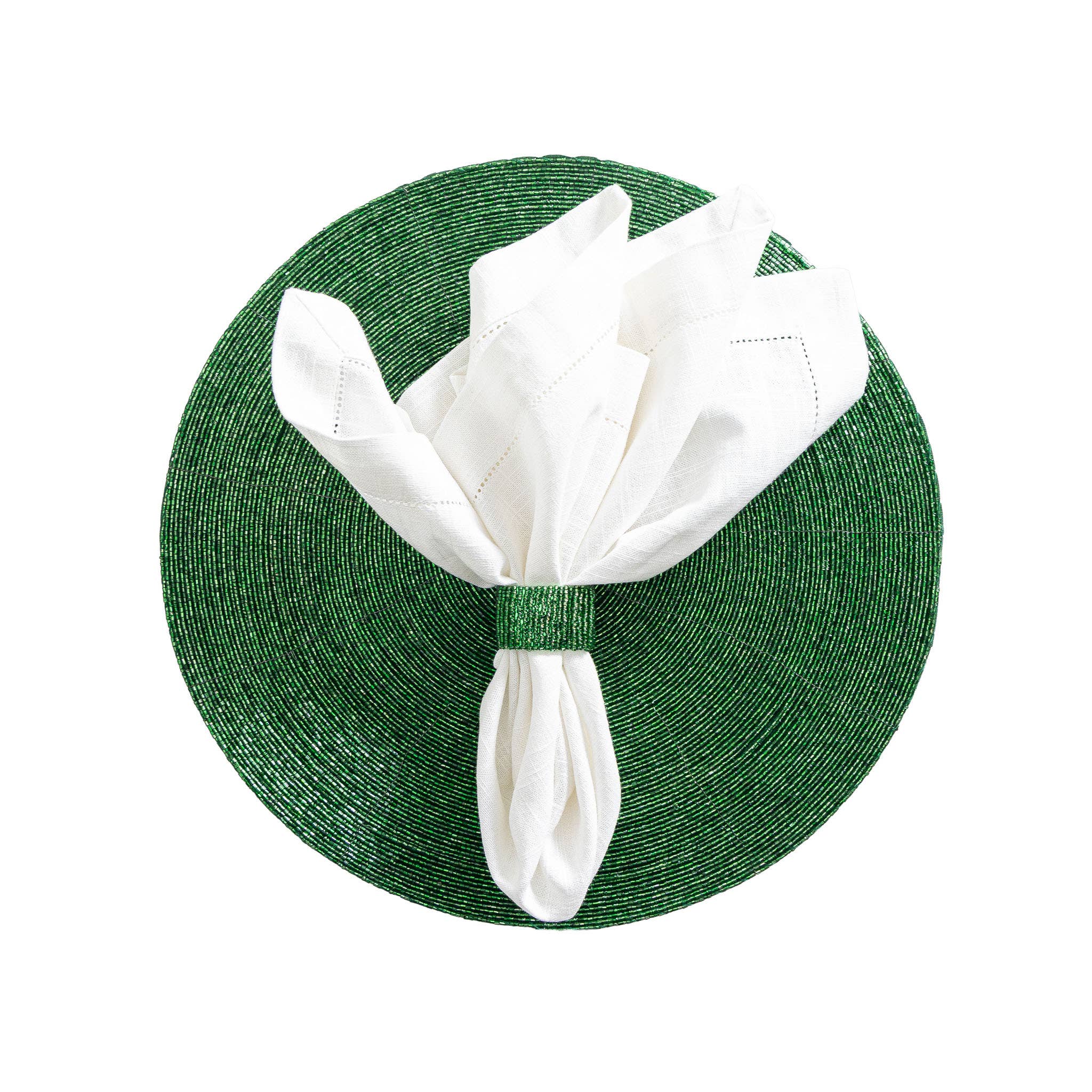 Olive Grön Glaspärlunderlägg i grönt, set om 4 för wholesale på Faire2