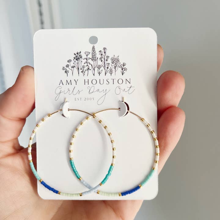 Girls Day Out by Amy Houston - Wholesale Hoop Earrings - Mykonos miyuki glass beaded hoop earrings 3