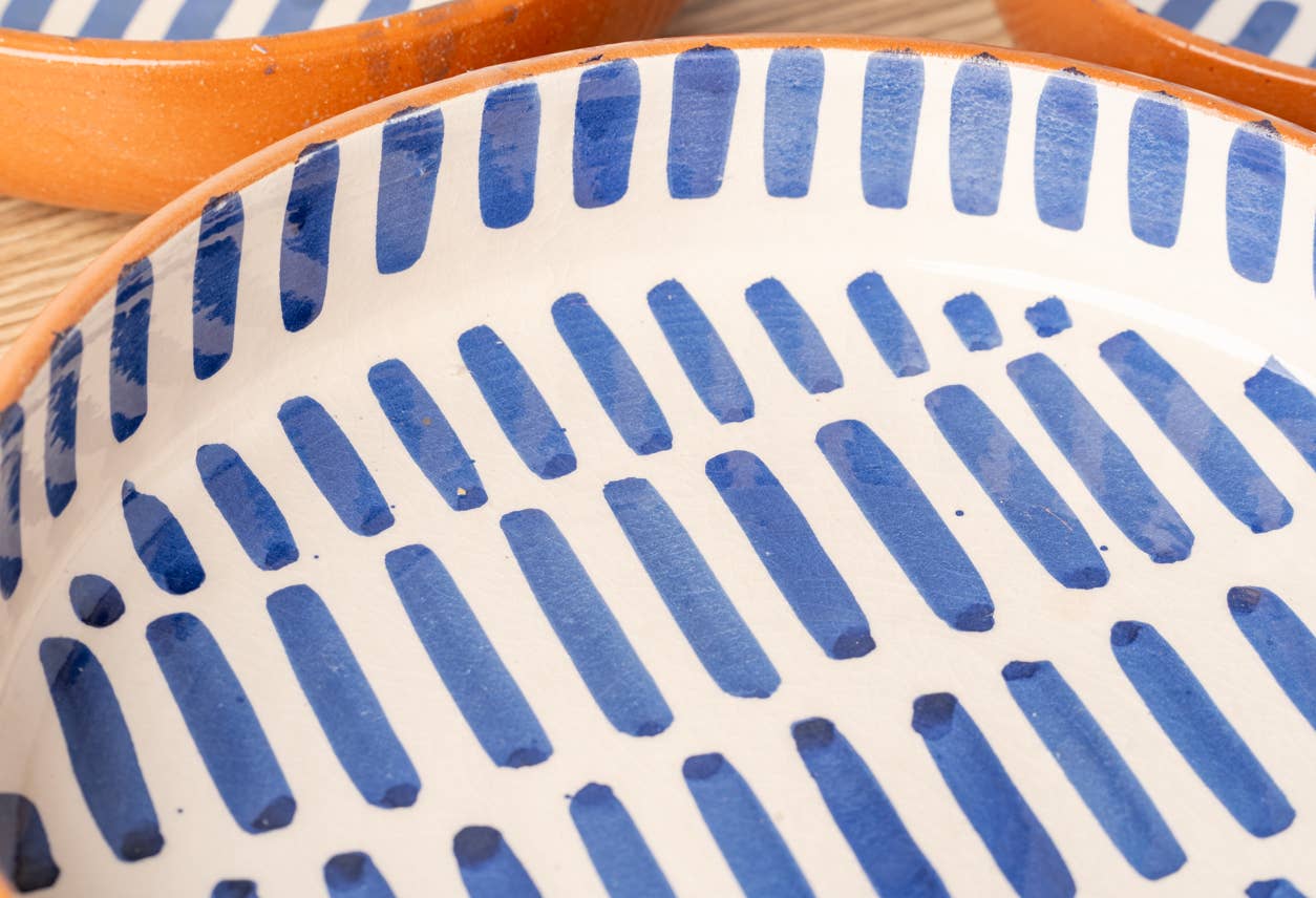 Verve Culture - Wholesale Decorative Plate/Dish/Bowl - Moroccan Nesting Dish Set - Blue Stripe5