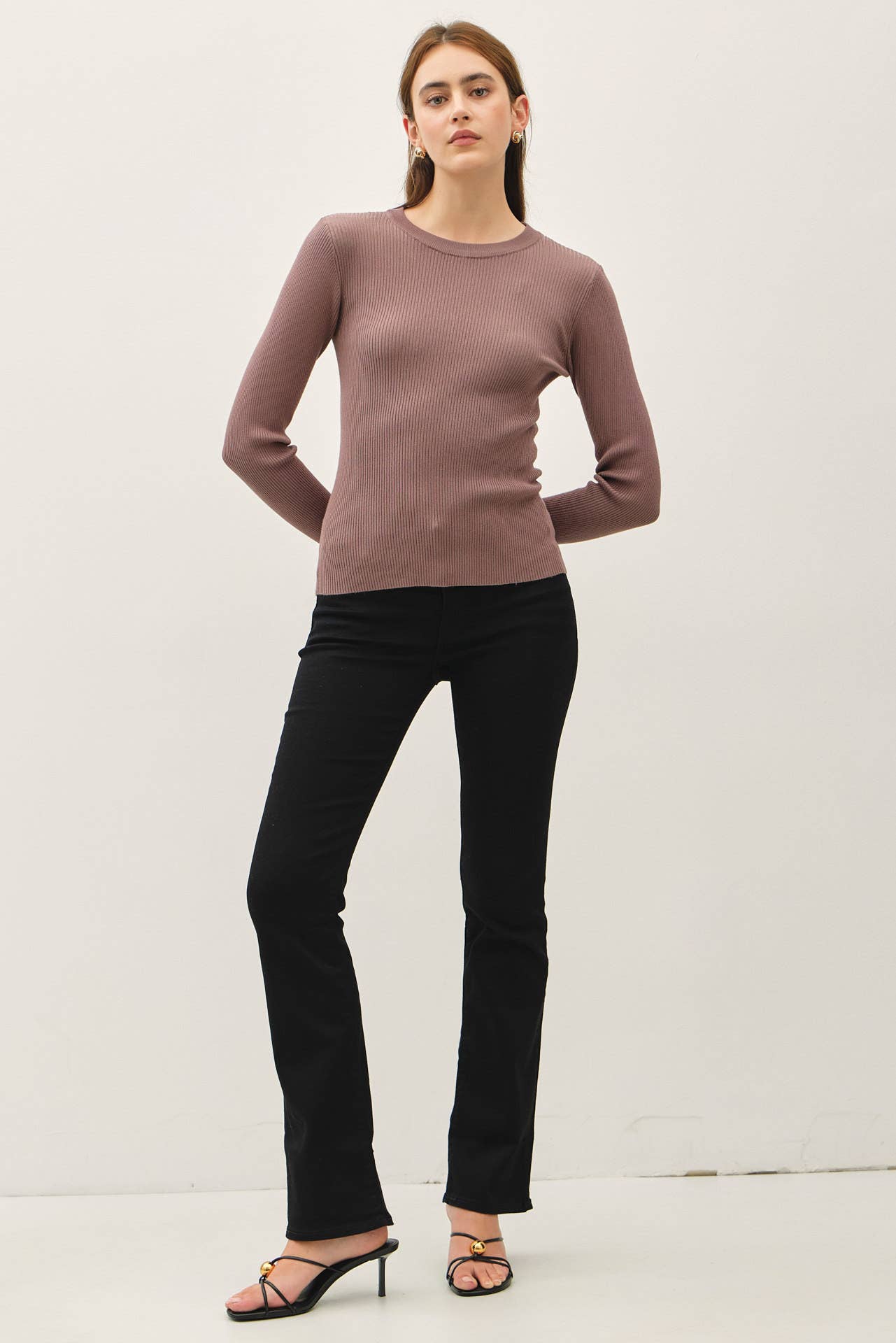 Be Cool - Wholesale Knit Sweater - Women's - CLASSIC CREWNECK LONG SLEEVE RIB SWEATER 9