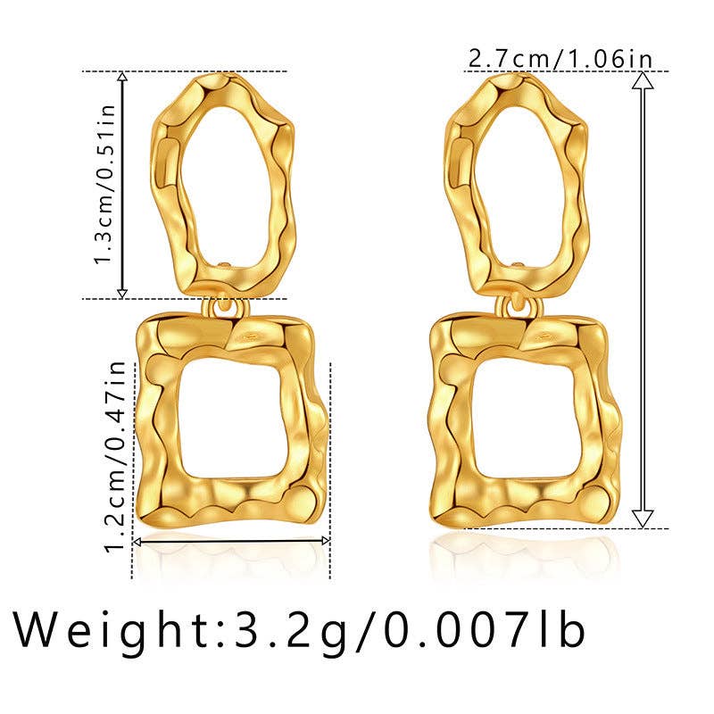 Oro Pendientes colgantes ondulados y ondulados irregulares DPJE1305 de venta al por mayor en Faire5