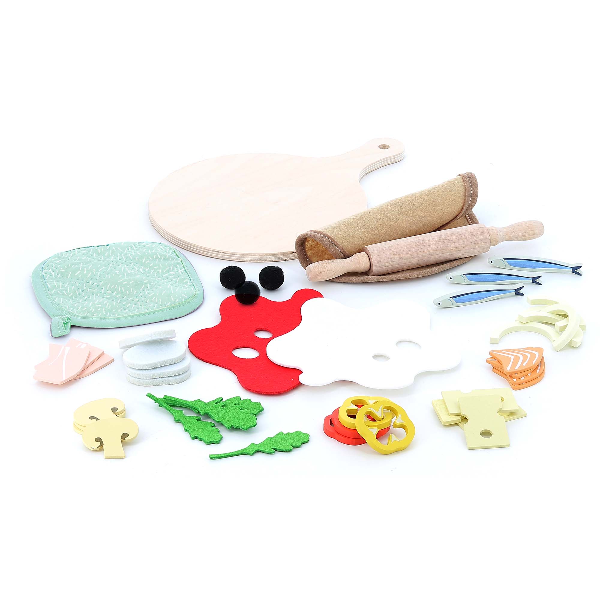 Hippychick - Vente Lot de jouets – enfant - Accessoire de cuisine pour enfants Vilac Atelier de pizza en bois.1