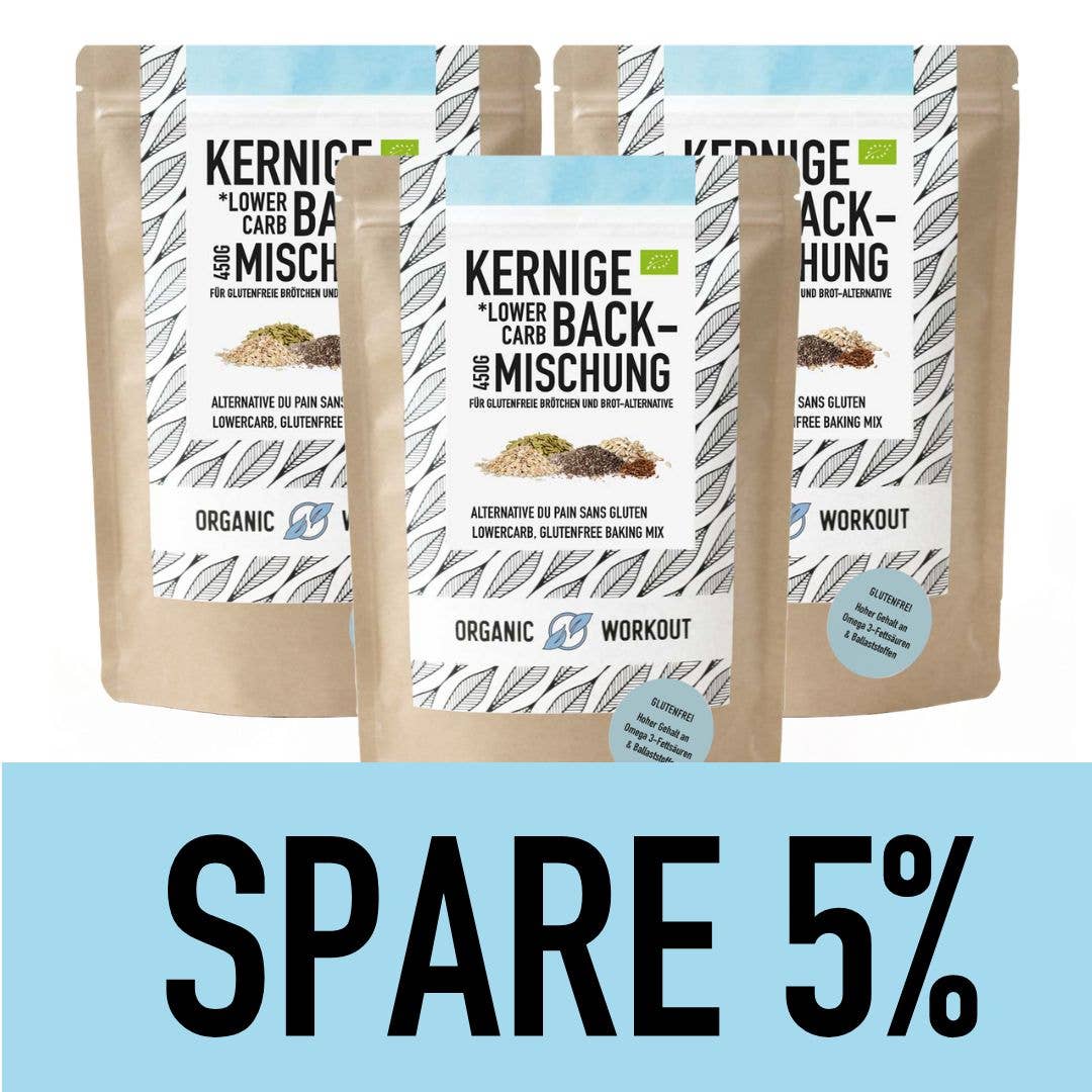 Organic Workout - Wholesale Bread Mix - Organic Hearty Lower-Carb* Baking Mix – gluten-free, vegan, high in protein and fiber10