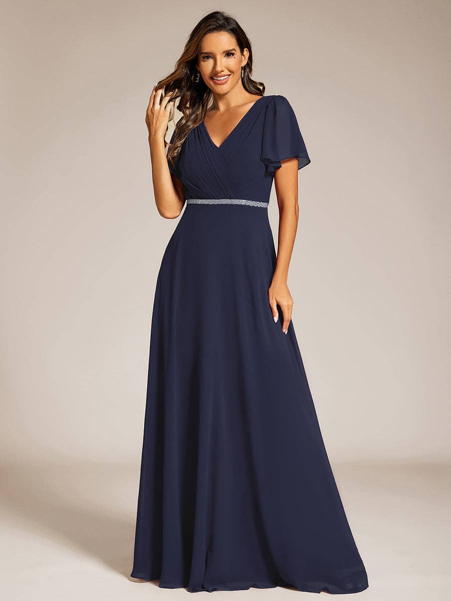 Ever-Pretty - Wholesale Gown - Women's - Midi Length Ruffles Sleeves Chiffon Dresses13
