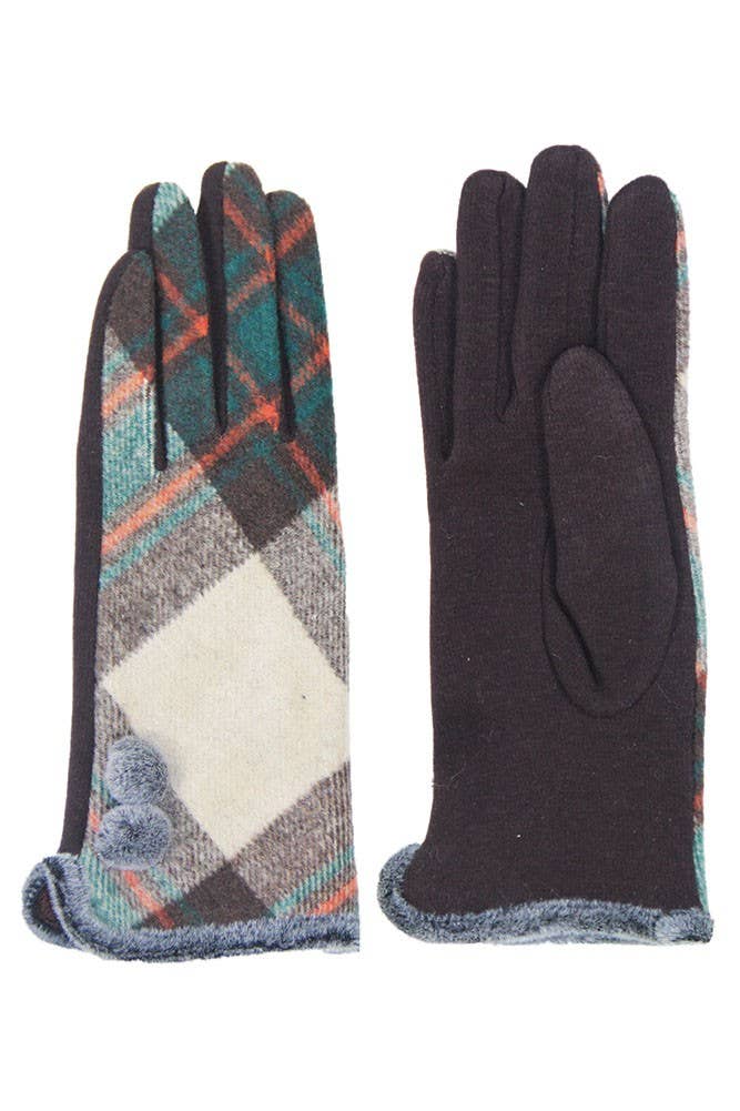 Hana - Wholesale Gloves - Women's - Plaid and Check Smart Touch Gloves3