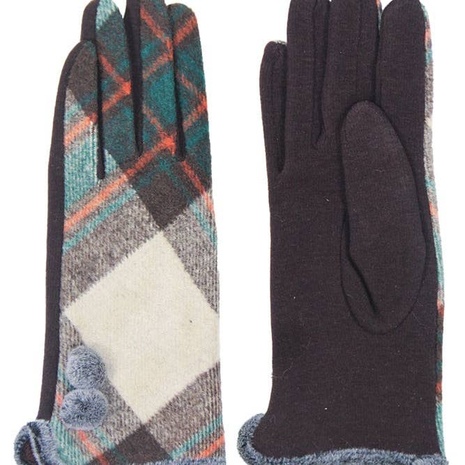 Hana - Wholesale Gloves - Women's - Plaid and Check Smart Touch Gloves3
