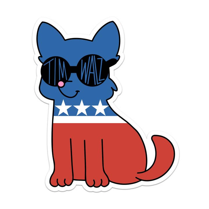 Mouthy Broad - Wholesale Sticker - Democrat Dog For Walz Vinyl Sticker0