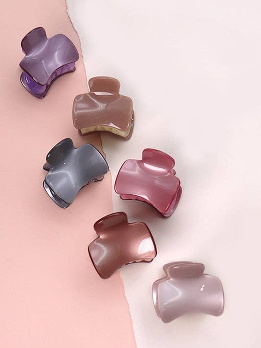 SQUARE CELLULOSE HAIR CLAW CLIP SET OF 6 | 40H511 for wholesale by JOSSLYN by wall to wall