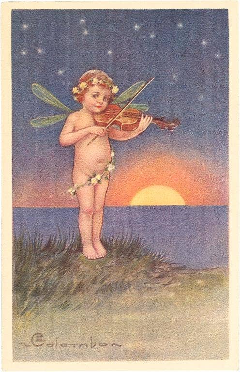 Found Image Press - Wholesale Sticker - Sticker KF-264 Fairy Playing Violin0