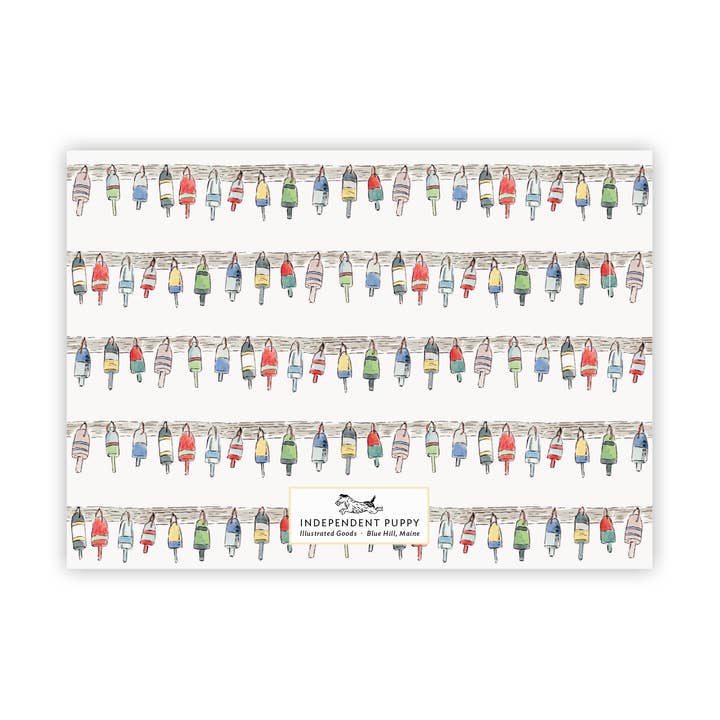 Independent Puppy - Wholesale Stationery/Notecard Set - Vintage Buoys with Sea Gull Flat Note Cards, Set of 8 | A71