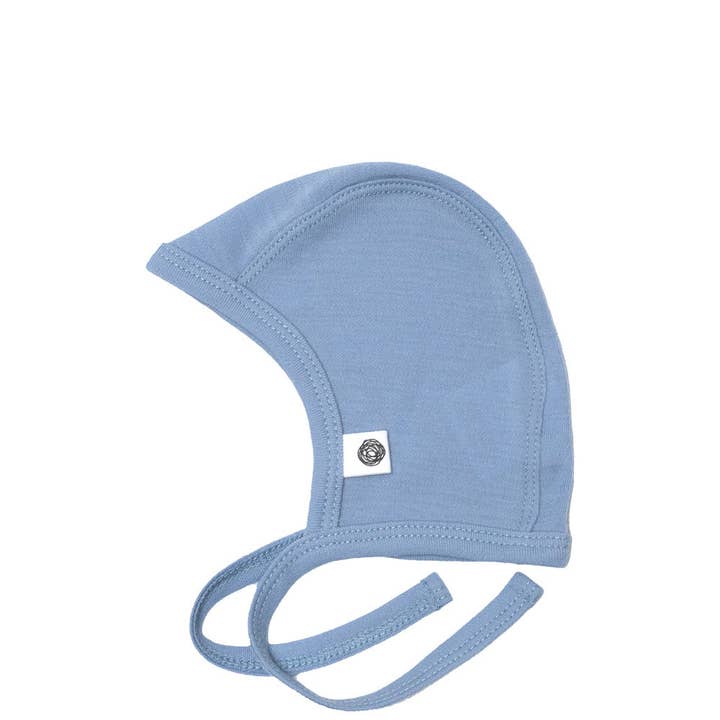 Lille Barn - Wholesale Newborn/Knit Hat - Baby - Baby woolen bow hat – Merino wool - Blue Fog1