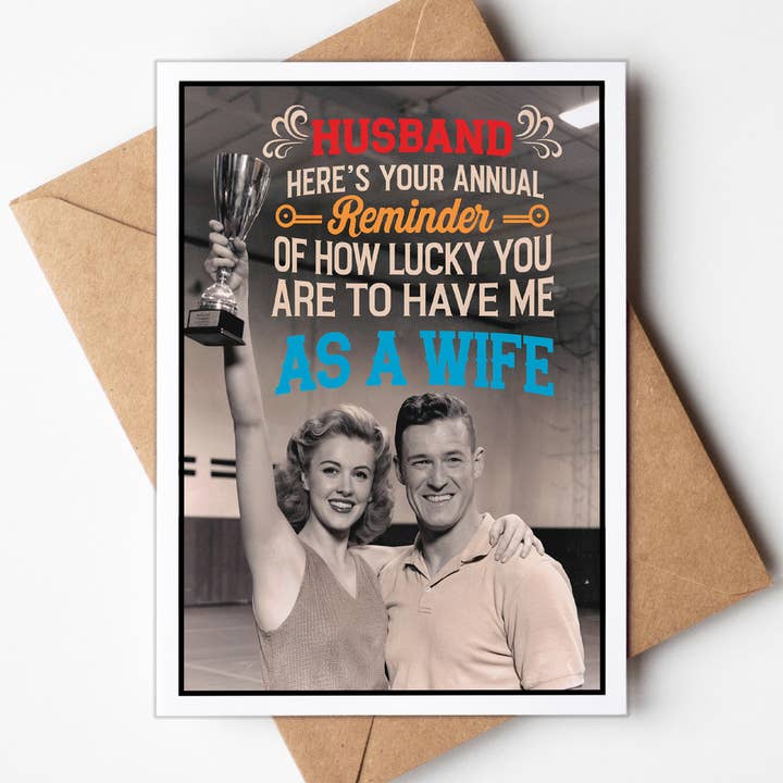 Katie Doodle | Boutique Greeting Cards & Birthday Gifts - Wholesale Valentine's Day Card - Handmade Vintage Cute Funny Valentine Cards for Him, Husband3