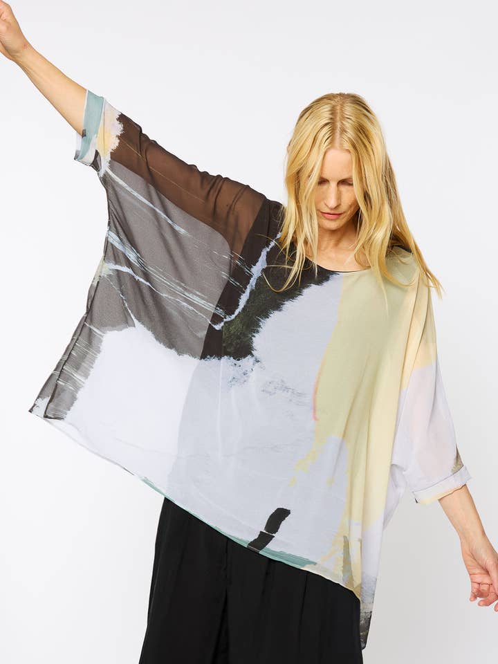 Capri Poncho in New Page for wholesale by AMB Designs
