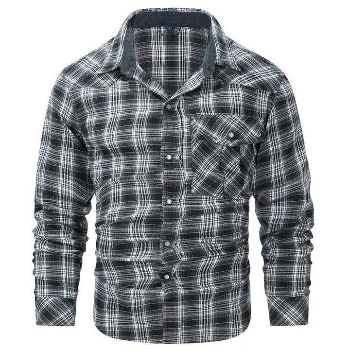 Ecovear - Wholesale Button Down Shirt - Men's - Big Size Classic Plaid Shirts for Men