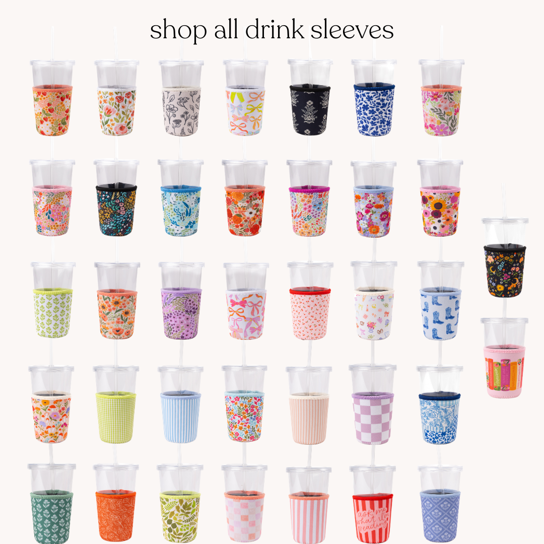 Elyse Breanne Design – wholesale Drink huggers & koozies – Pink Bows Drink Sleeve | Iced Coffee Koozie, Drink Cover5