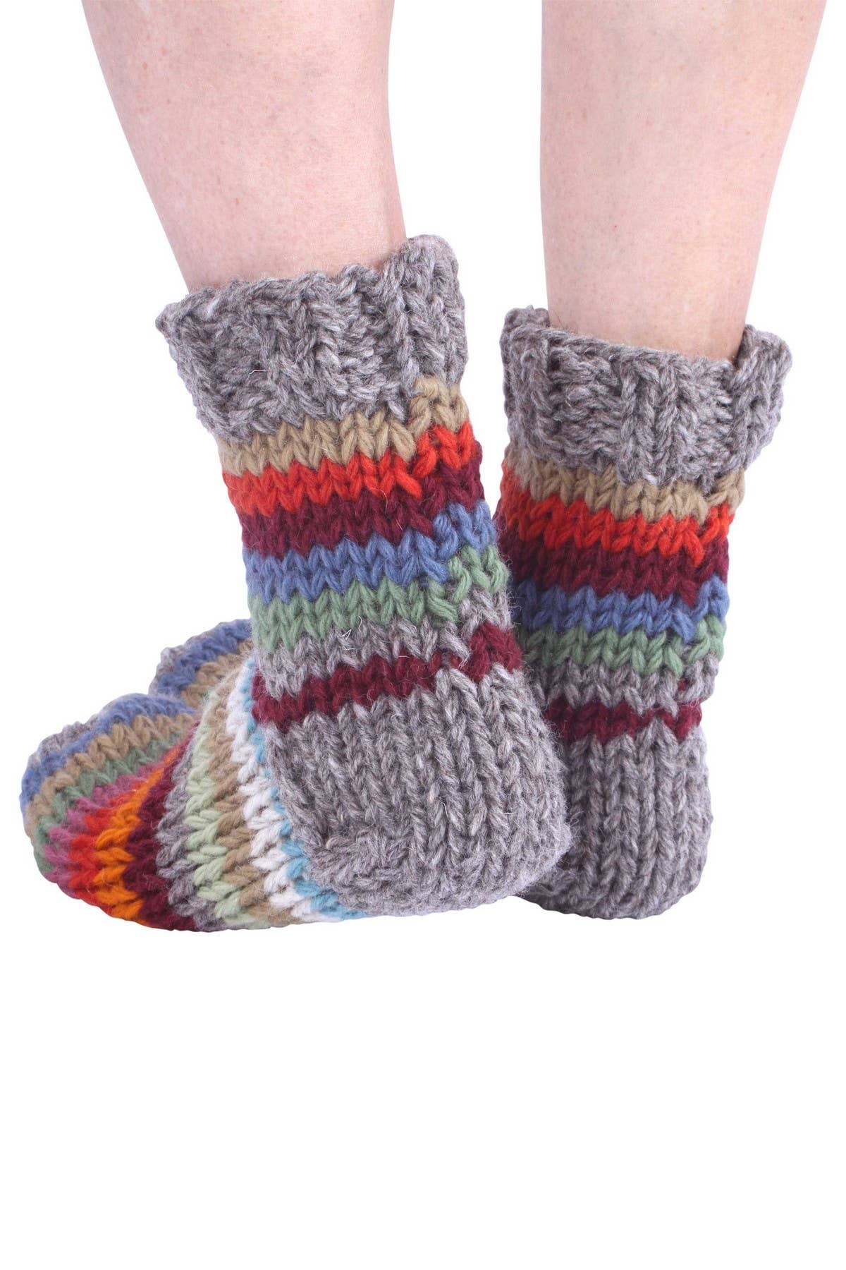 Santa Fe Vibrant Stripe Sofa Socks Autumn Chunky Knit for wholesale on Faire4