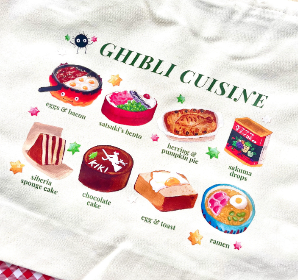 Ichigo Mart - Wholesale Tote Bag - Unisex - Studio Ghibli Foods Tote Bag with Zipper1