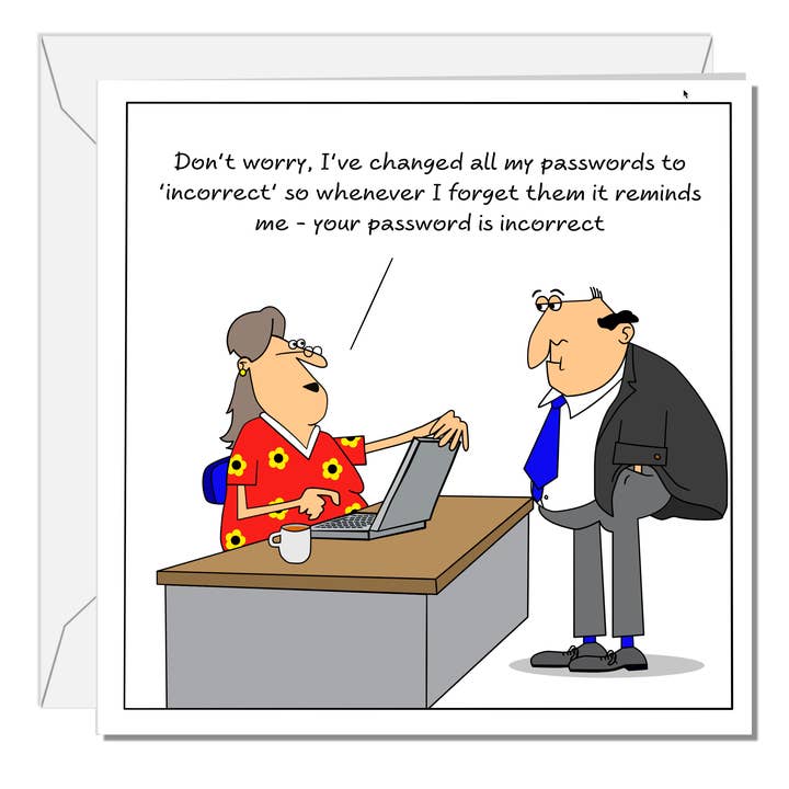 Grappige Computer Verjaardagskaart 40e 50e 60e 70e Vrouw Moeder Oma Zus Vrouwelijke Vriendin Wachtwoord Technologie voor wholesale door Swizzoo Cards