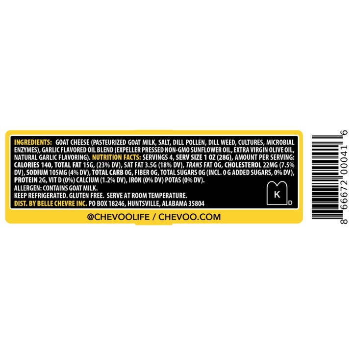 Belle Chevre & Chevoo - Wholesale Cheese - Chevoo Dill Pollen & Garlic Marinated Goat Cheese5