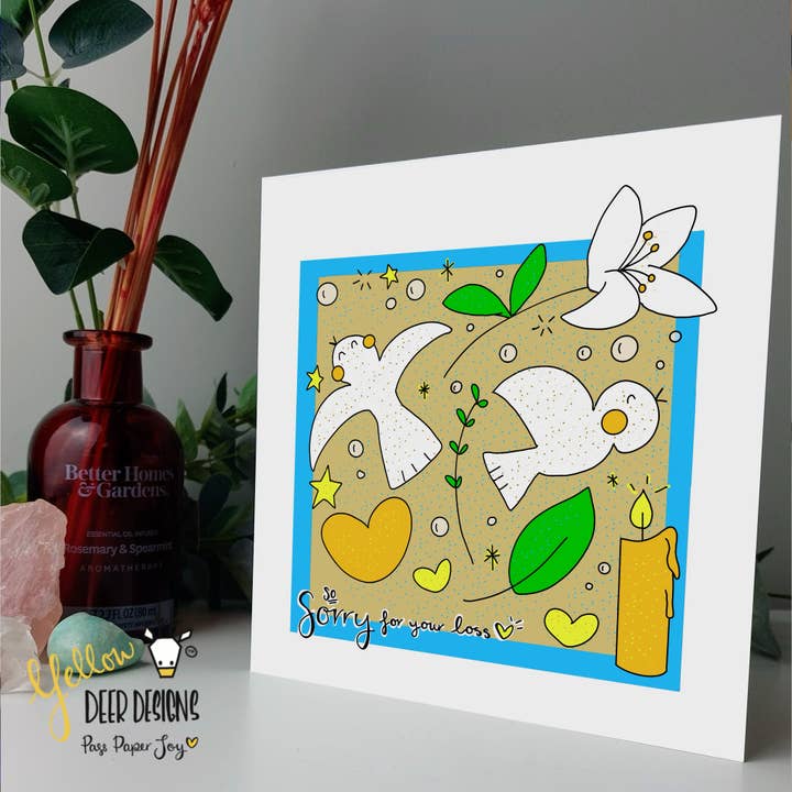 Sympathy, So sorry for your Loss Irish Greeting Card for wholesale by Yellow Deer Designs