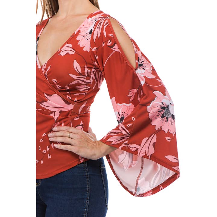 WINE MULTI KELSEY TOP (WINE)-VT8290 for wholesale on Faire3