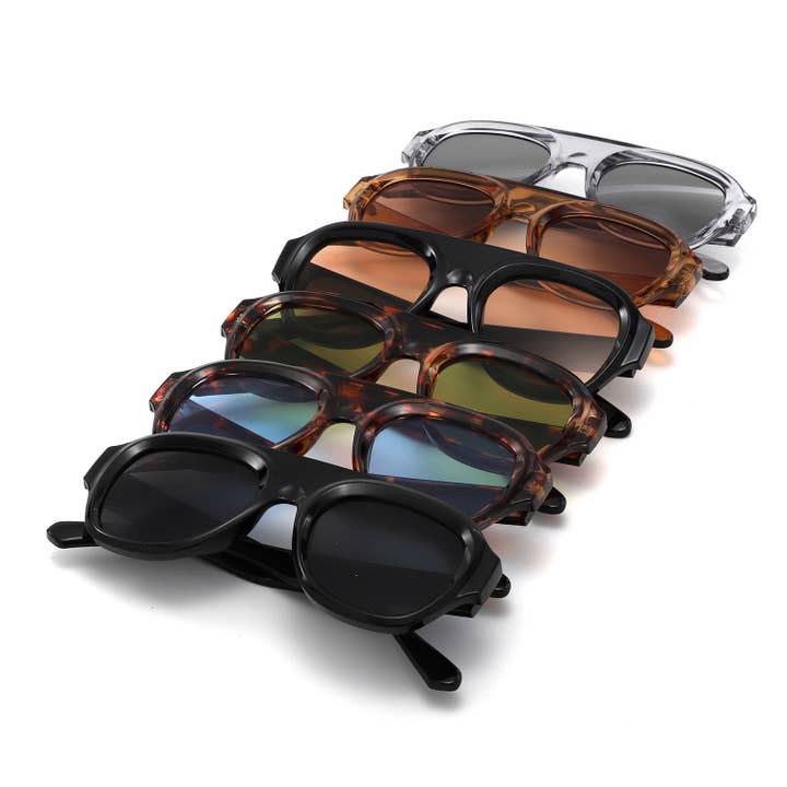 Óculos de Sol Ovais Retro Unissexo com Aro Grosso e Marcante por atacado de Cramilo