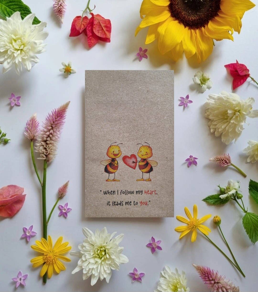 Bee Kind Australia - Wholesale Love card - My Heart - Flower Seeds Everyday Greeting Card
