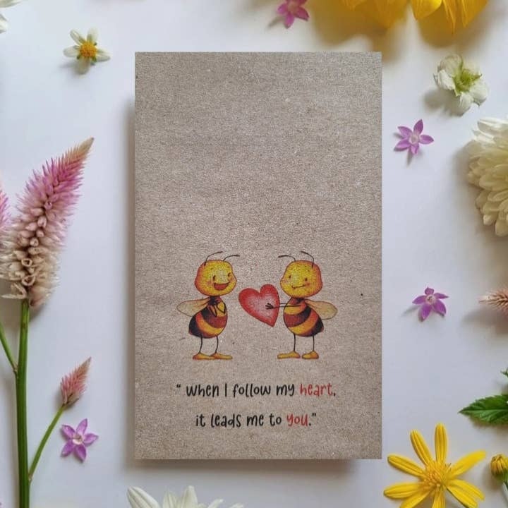 Bee Kind Australia - Wholesale Love card - My Heart - Flower Seeds Everyday Greeting Card0