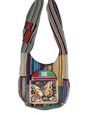 Side Pocket White Butterfly Bag FB255 for wholesale by Rising International Inc