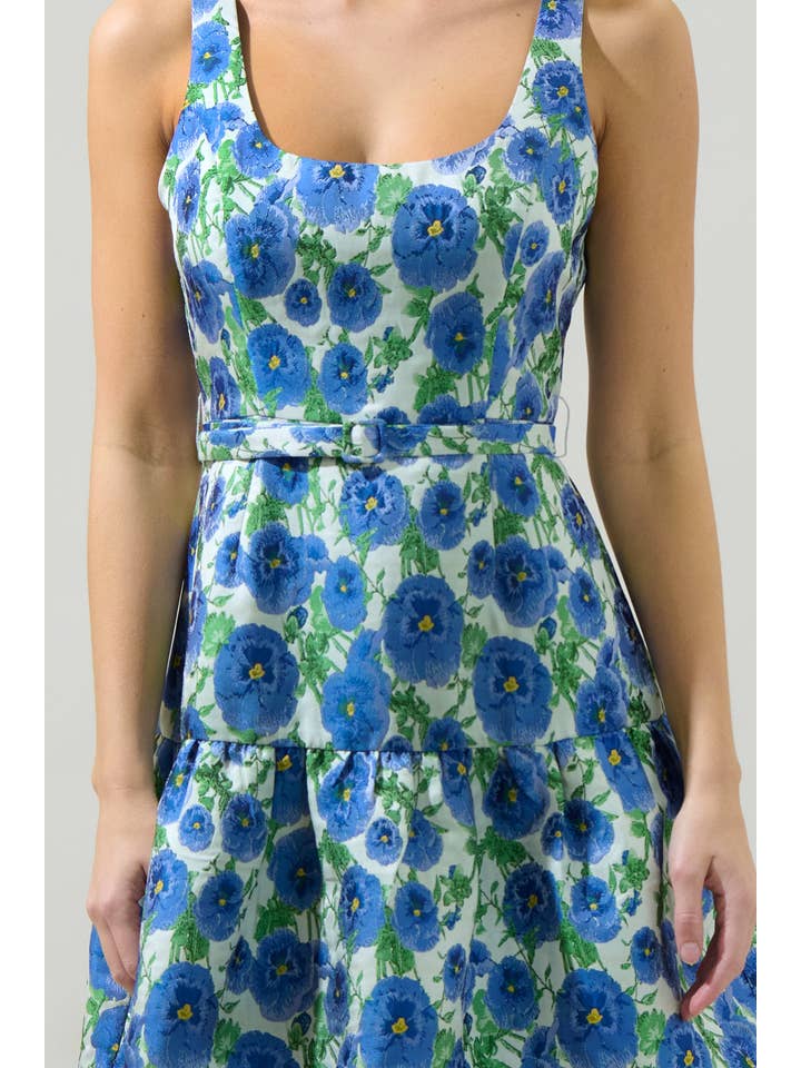 SMARAGDBLAUW Miquard mini-jurk zonder mouwen van Cielo met bloemenprint voor groothandel op Faire
