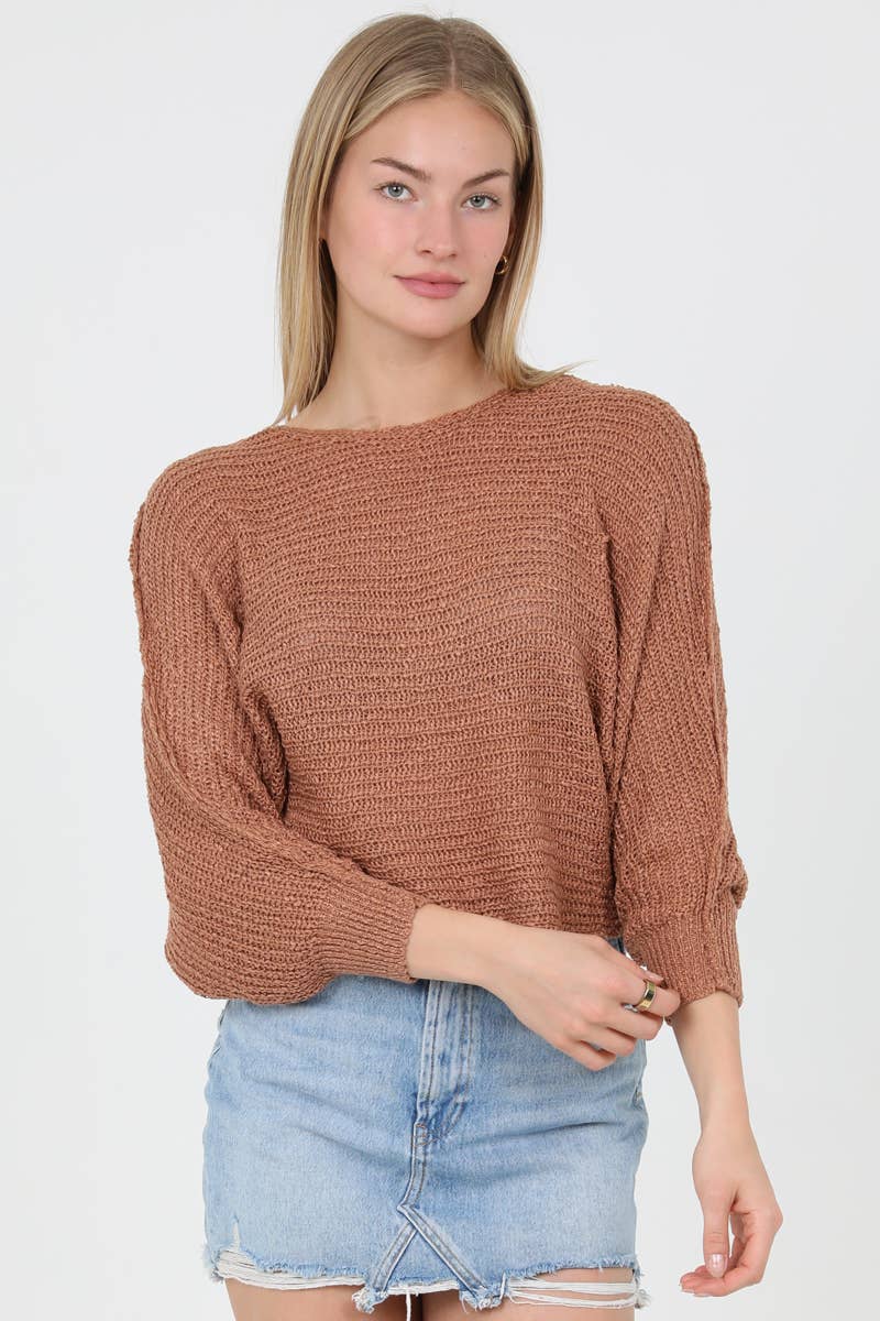 ANGIE - Wholesale Knit Sweater - Women's - XHQ18-ASIS OPEN KNIT LIGHT WEIGHT PULLOVER SWEATER5