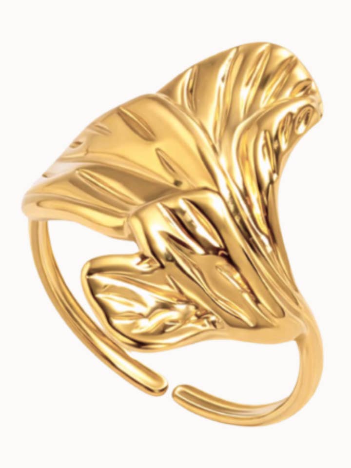 Leaf Ring - Gold Plated for wholesale by Nava Copenhagen